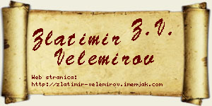 Zlatimir Velemirov vizit kartica